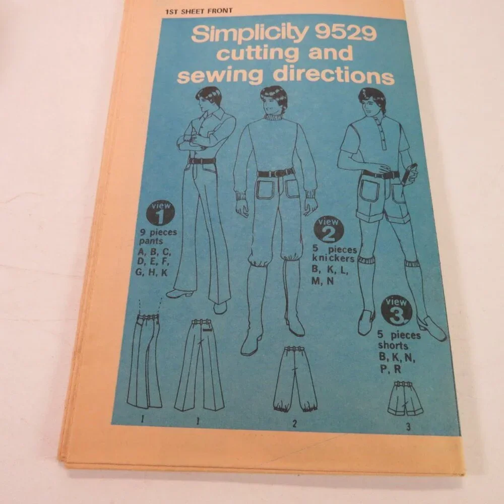 Simplicity 9529 Clothing Pattern size 32 Men's Pants, shorts, sweats